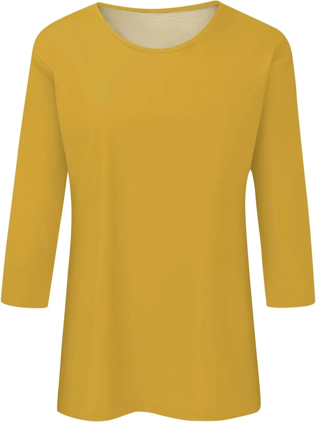 Womens Summer Tops 2023, Women Casual 3/4 Sleeve Plus Size Solid T-Shirts Crewneck/V-Neck Trendy Hawaiian Tops