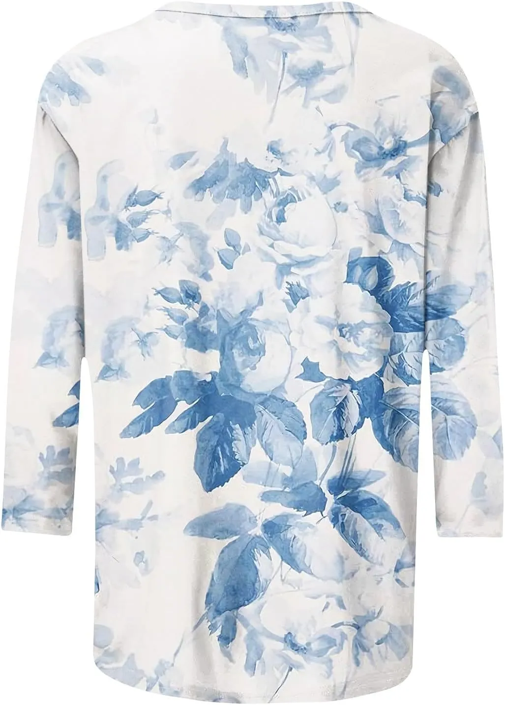 Womens Summer Tops 2024 Trendy 3/4 Sleeve Oversized Tshirts Blouses Tunics, Small-5X-Large