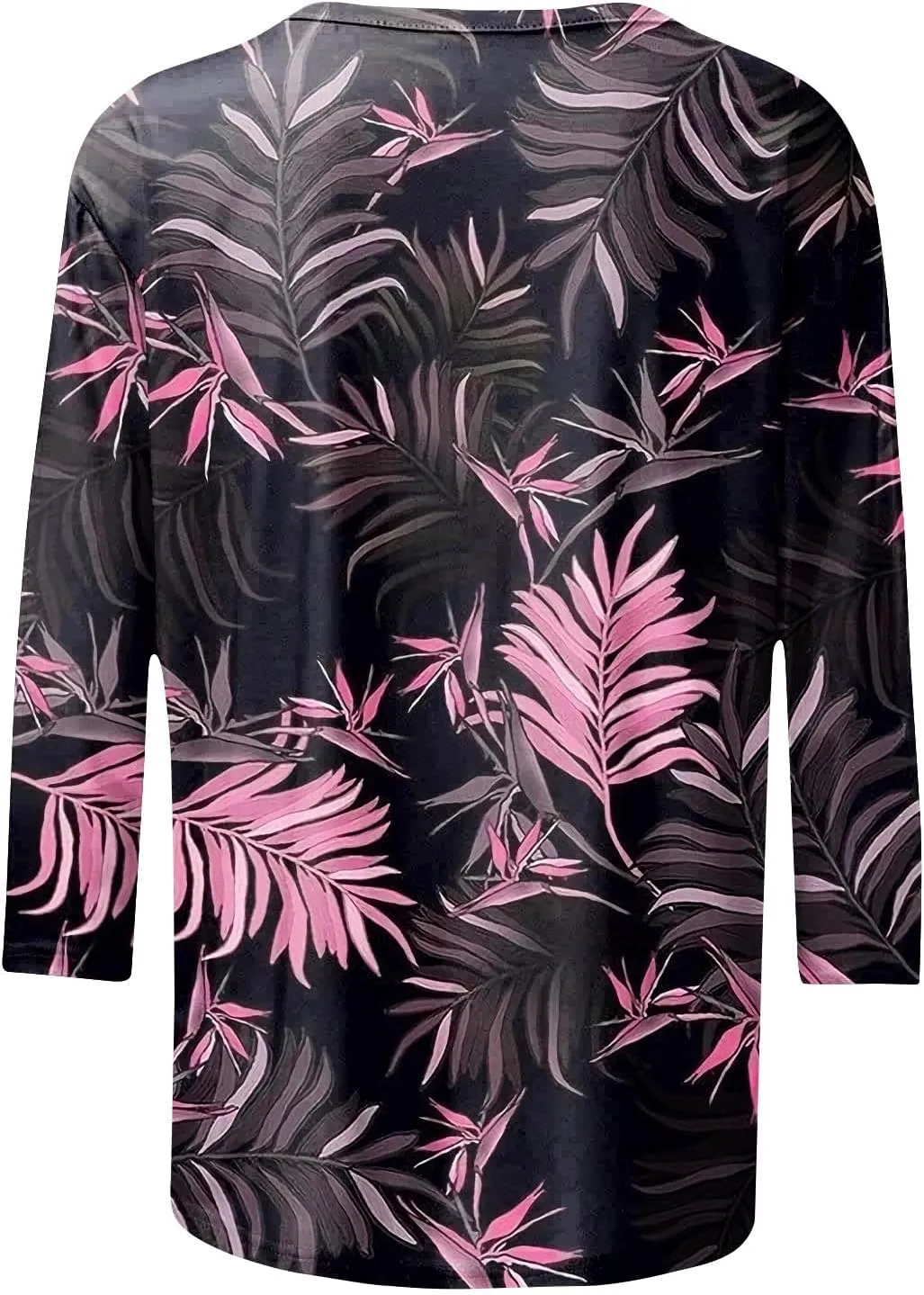Womens Summer Tops 2024 Trendy 3/4 Sleeve Oversized Tshirts Blouses Tunics, Small-5X-Large