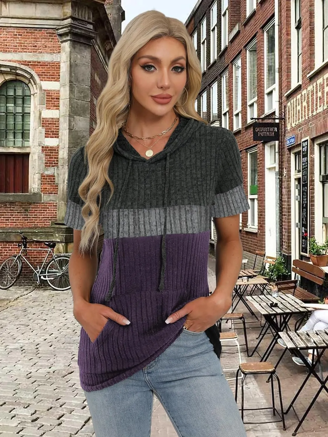 Womens Summer Tops Short Sleeve Hoodies for Women Spring Sweatshirts Casual T Shirts Fashion Tunics
