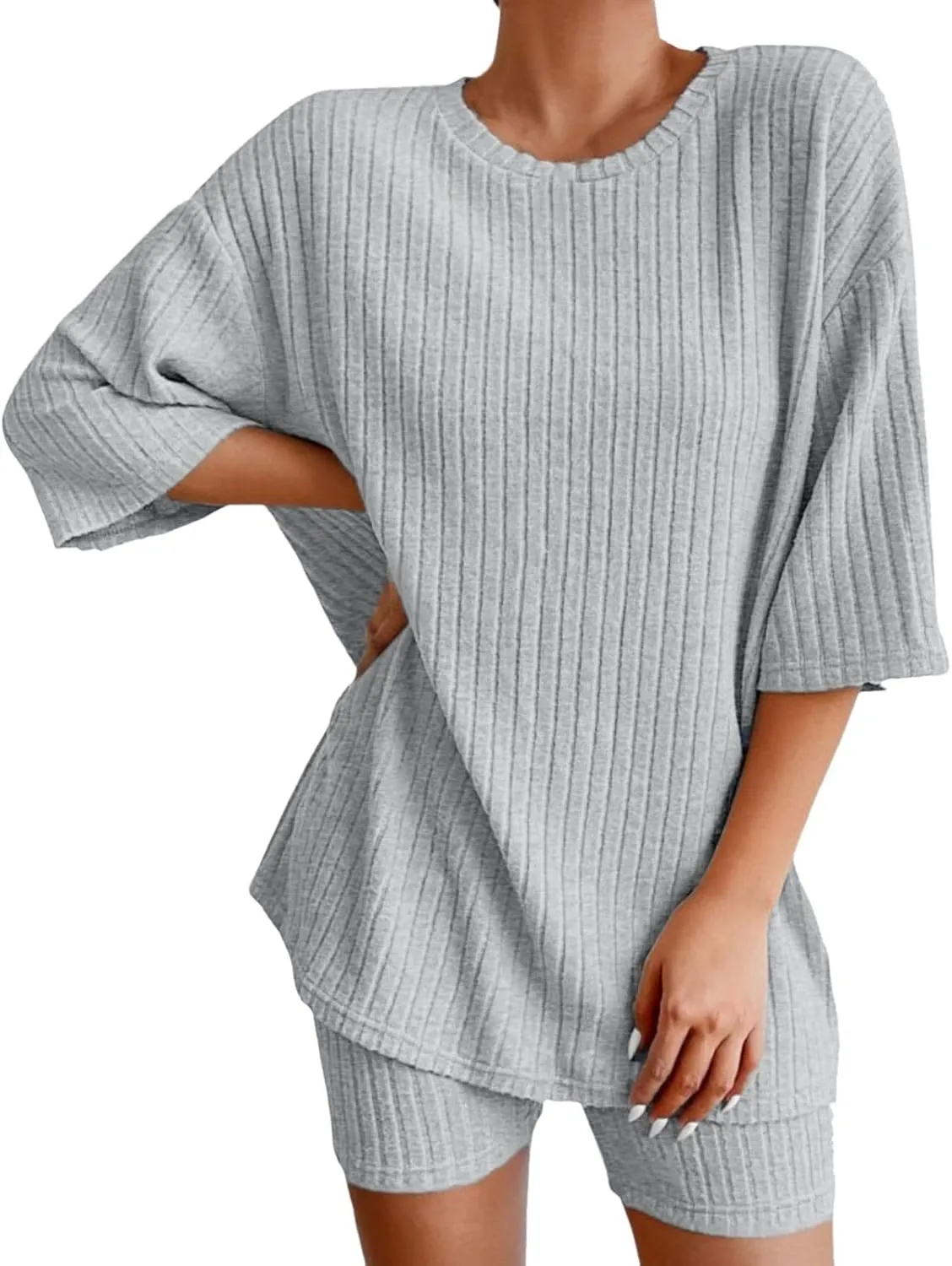 Women's Two Piece Summer Outfits Sweater Set 2025 Travel Resort Wear Sleeveless Casual Knit Lounge Sets