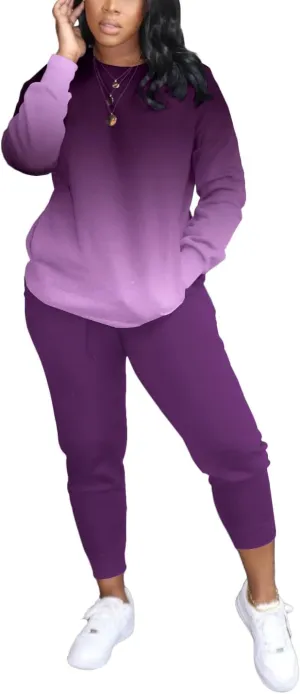 YeGine Womens 2 Piece Outfits Sweatsuits Casual Long Sleeve Jogger Tracksuits Lounge Sets With Pockets
