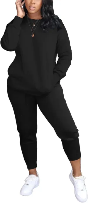 YeGine Womens 2 Piece Outfits Sweatsuits Casual Long Sleeve Jogger Tracksuits Lounge Sets With Pockets